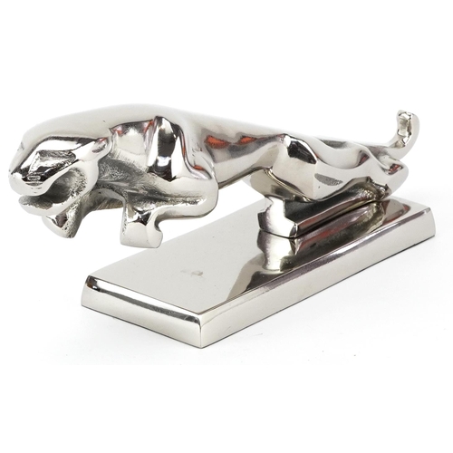 1561 - Automobilia interest cast metal paperweight in the form of a Jaguar car mascot, 31cm in length