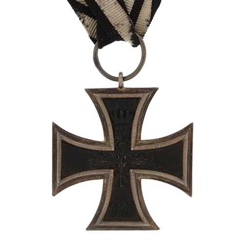 1830 - German military Iron Cross housed in a silk lined fitted box printed Der Dank Meines Kaisers