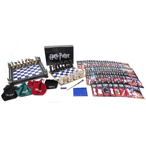 1470 - Harry Potter chess set with board and magazine published by D'Agostino 2007, the largest pieces appr... 