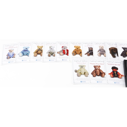 1639 - Nineteen Atlas Edition teddy bears from the Heritage Collection, with boxes, four with cellophane wr... 