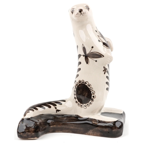 1274 - Large David Sharp Rye Pottery otter, 30cm high