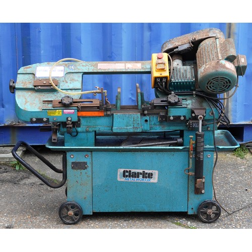 1135 - Clarke Seven inch metal cutting bandsaw, model CBS-7MH, serial number 9028160, 120cm wide