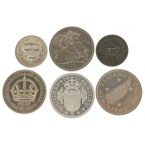 2117 - British and continental coinage, some silver including Edward VIII 1937 Rhodesian five shillings, Ge... 