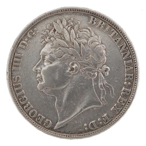 2069 - George IV 1821 silver crown, Secundo edge