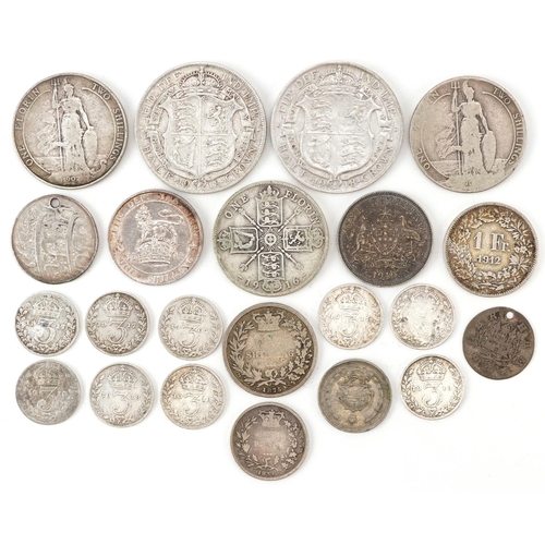 2113 - Early 19th century and later British and world coinage including William IV 1834 sixpence, half crow... 