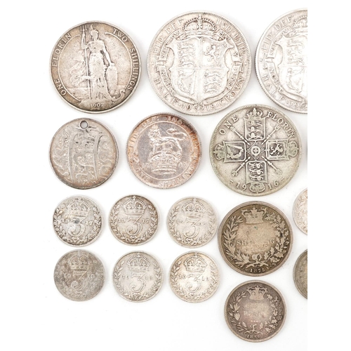 2113 - Early 19th century and later British and world coinage including William IV 1834 sixpence, half crow... 