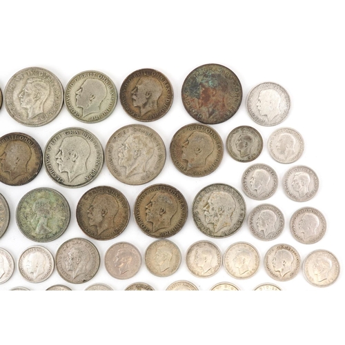 2098 - British pre decimal, pre 1947 coinage including half crowns and shillings, 320g