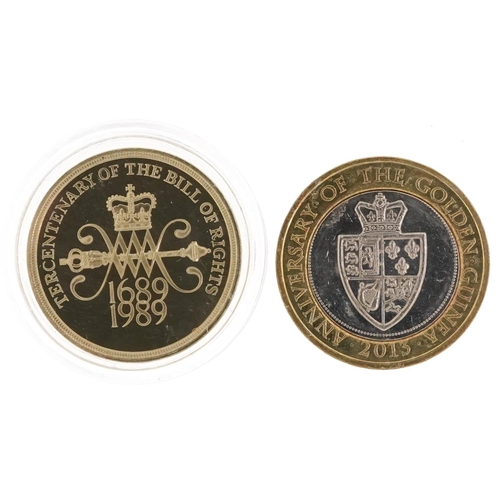 2183 - Two Elizabeth II two pound coins comprising 2013 Bi Metallic Anniversary of The Guinea with seven mi... 