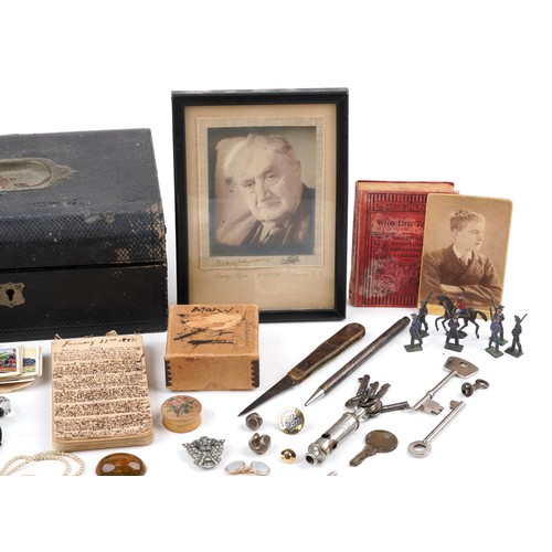 1563 - 19th century and later sundry items including folding pocket knife, Eversharp propelling pencil, Vic... 