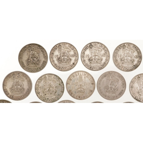 2099 - Thirty eight George V and George VI shillings, various dates