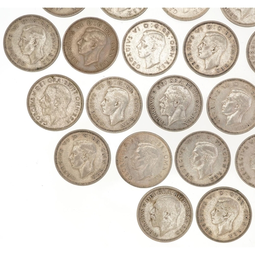 2099 - Thirty eight George V and George VI shillings, various dates