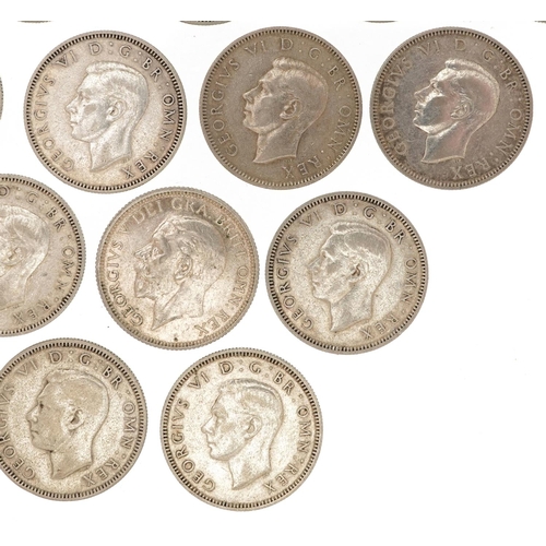 2099 - Thirty eight George V and George VI shillings, various dates