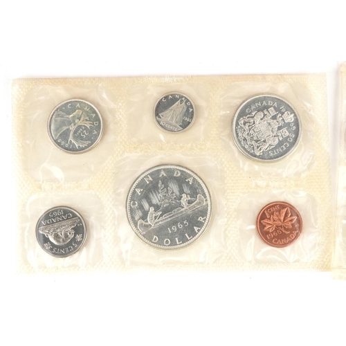 2196 - Four foreign uncirculated and proof coin sets including 1970 Royal Australian Mint, 1965 Canadian an... 