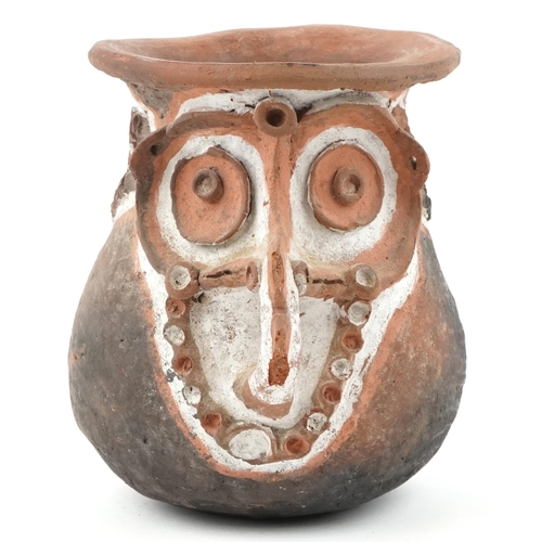 300 - Tribal interest oceanic Aibom Village Sago storage jar from Papua New Guinea, 21cm high