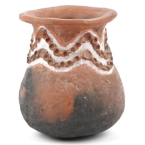 300 - Tribal interest oceanic Aibom Village Sago storage jar from Papua New Guinea, 21cm high