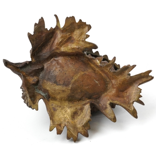 200 - 19th century French patinated bronze desk inkwell in the form of a pinecone, 15.5cm in length