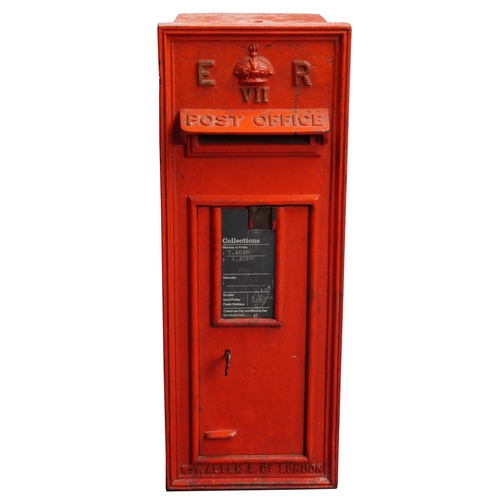 1588 - Edward VII red painted cast iron Post Office box, 72cm high