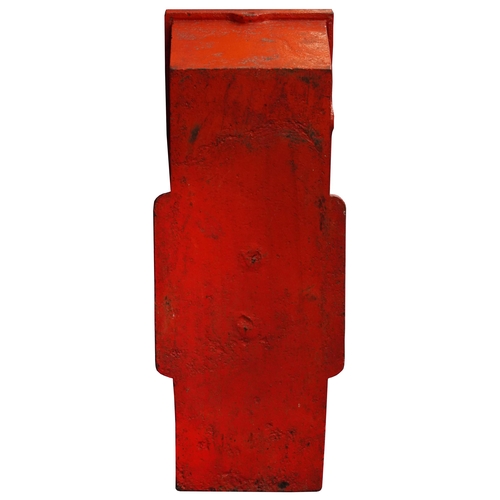 1588 - Edward VII red painted cast iron Post Office box, 72cm high