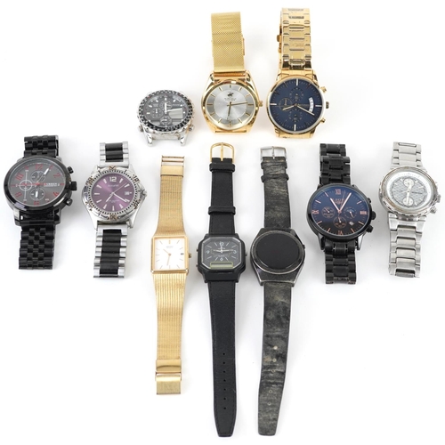 2780 - Ten vintage and later gentlemen's wristwatches, some chronographs, including Accurist, Seiko, Ronos ... 