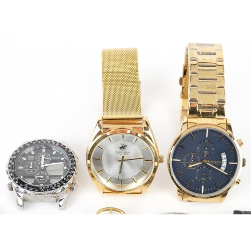 2780 - Ten vintage and later gentlemen's wristwatches, some chronographs, including Accurist, Seiko, Ronos ... 