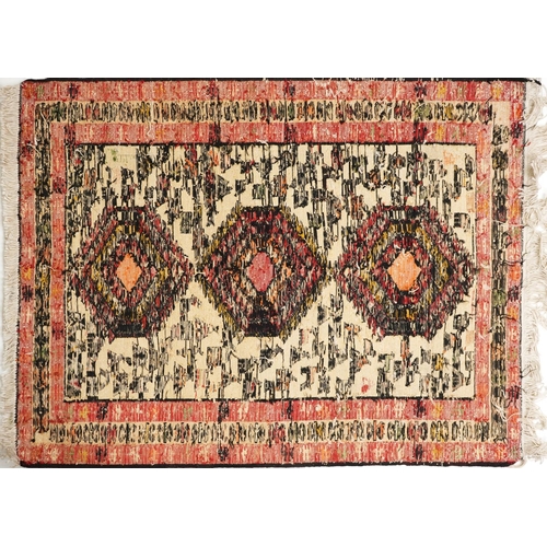 1224A - Turkish Kilim rug decorated with wild animals and flowers, 93cm x 72cm