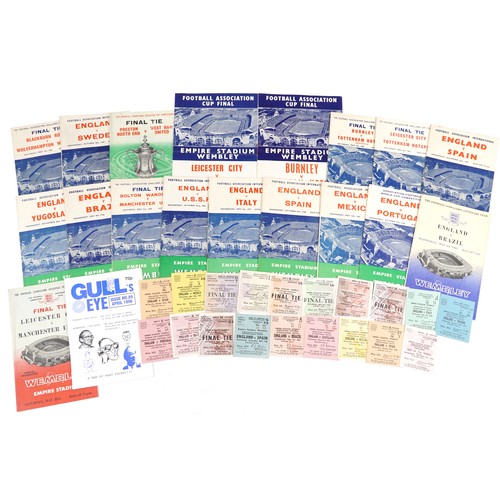 1730 - 1950s and later sporting interest football programmes and tickets including England v Brazil 1963, E... 