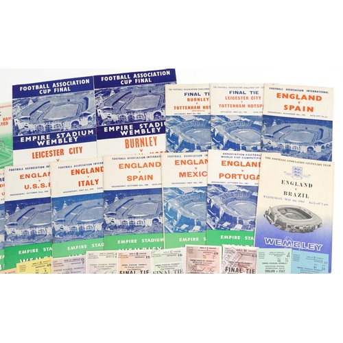 1730 - 1950s and later sporting interest football programmes and tickets including England v Brazil 1963, E... 