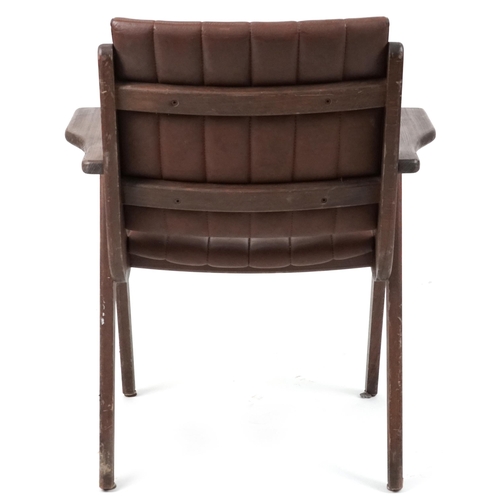 1038 - Autoban, stained teak slice chair, 81cm high