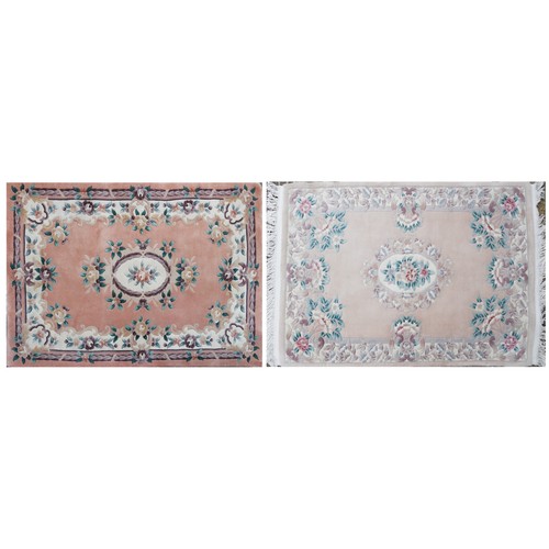 1222 - Two rectangular Chinese floral rugs, the largest 195cm x 122cm