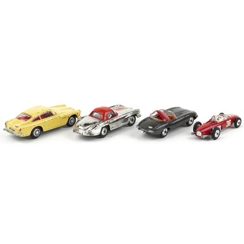 1602 - Four vintage Corgi Toys diecast vehicles with boxes comprising Aston Martin DB4 218, E Type Jaguar 3... 