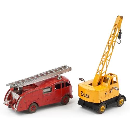 1603 - Two vintage Dinky Supertoys diecast vehicles with boxes comprising Fire Engine with extending ladder... 