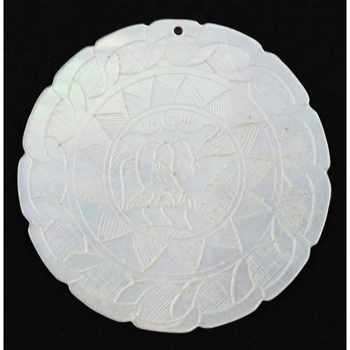 21 - Good collection of Chinese Canton mother of pearl gaming counters carved with figures and flowers, t... 