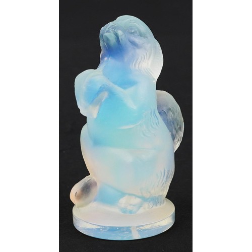 318 - Sabino, French Art Deco opalescent glass paperweight in the form of a Pekinese dog, 5cm high