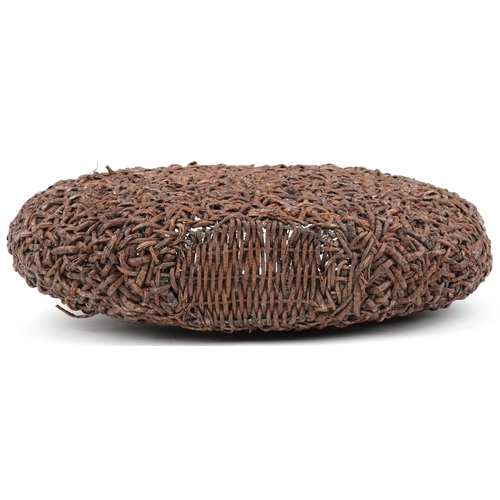 1451 - Tribal interest basket made from entwined twigs, 50cm high x 72cm wide