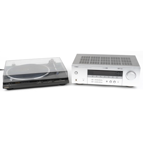 1249 - Technics automatic turntable system SL-DD33 and a Yamaha Natural Sound AV receiver RX-V357