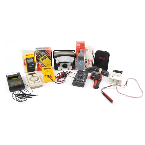 1456 - ***WITHDRAWAL*** Vintage electrical hand held voltmeters and testing equipment, some with boxes incl... 