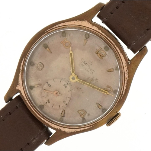 2175 - Smiths, gentlemen's Smiths Deluxe manual wind wristwatch having silvered and subsidiary dials with A... 