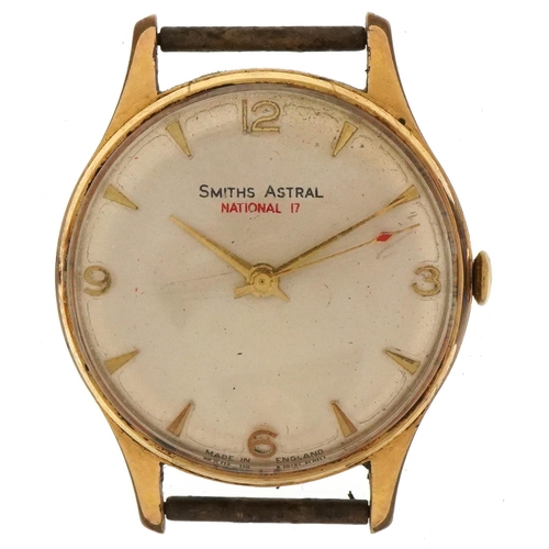 2169 - Smiths, gentlemen's Smiths Astral National 17 manual wind wristwatch having silvered dial with Arabi... 