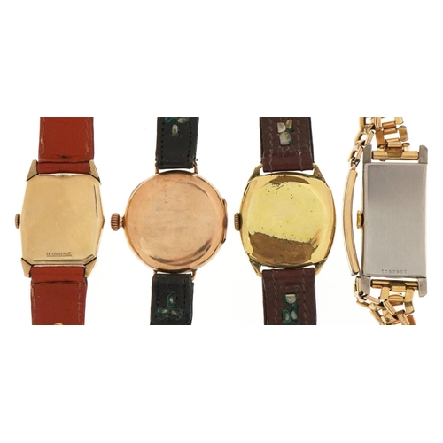 2707 - Four vintage gentlemen's gold plated wristwatches comprising Waltham, Westfield, Elgin 19 and Tempo,... 