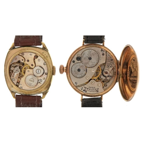 2707 - Four vintage gentlemen's gold plated wristwatches comprising Waltham, Westfield, Elgin 19 and Tempo,... 