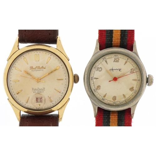 2699 - Two vintage gentlemen's wristwatches comprising Paul Buhre Rotodator and Accurist, the largest 34mm ... 