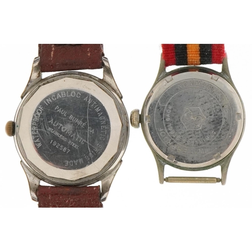 2699 - Two vintage gentlemen's wristwatches comprising Paul Buhre Rotodator and Accurist, the largest 34mm ... 