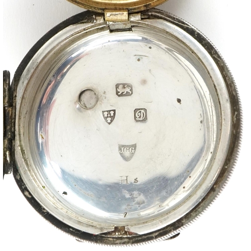 2698 - Three gentlemen's silver open face pocket watches having enamelled and subsidiary dials with Roman a... 