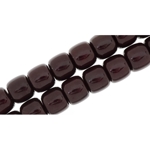 2714 - Turkish cherry amber coloured Tasbih prayer bead necklace, 48cm in length, 100.5g