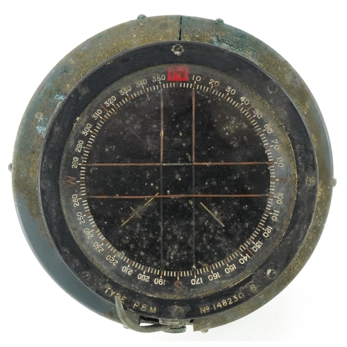 1790 - Military interest type P8M flight compass with Air Ministry plaque numbered 148230, 14cm in diameter