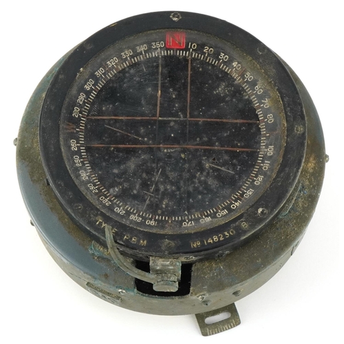 1790 - Military interest type P8M flight compass with Air Ministry plaque numbered 148230, 14cm in diameter