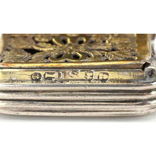 151 - John Shaw, George III silver vinaigrette with gilt interior, Birmingham 1809, 3cm wide, 15.6g