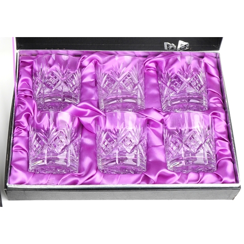 1189 - Edinburgh Crystal glassware boxed sets including set of six tumblers and set of six sherry glasses a... 