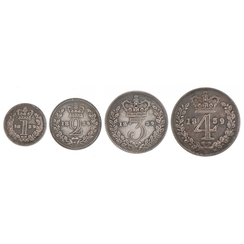 604 - Victoria Young Head 1839 silver maundy coin set