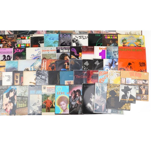 1267 - Vinyl LP records including Led Zeppelin, The Rolling Stones Sticky Fingers with zip cover, Jimi Hend... 